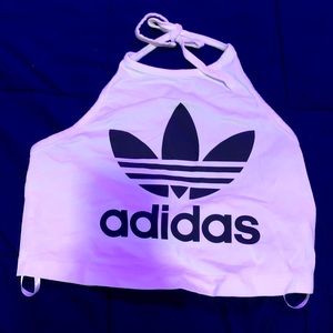 Adidas open back crop top shirt